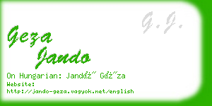 geza jando business card